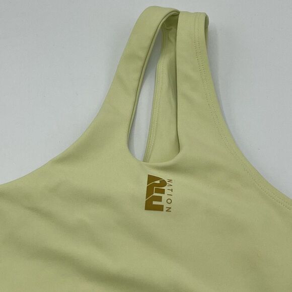 P.E Nation Backcheck Sports Bra Sz M Yellow Light Lime - Picture 2 of 11